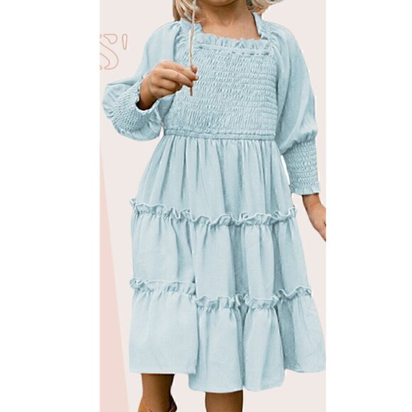 Sidefeel Other - NIP - Sidefeel Toddler Midi Long Sleeve Ruffle Dress - 5-6 Year (S)
